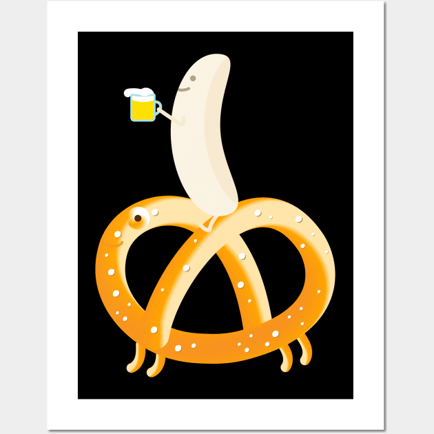 Pretzel, white sausage, beer team Wall Art by spontania